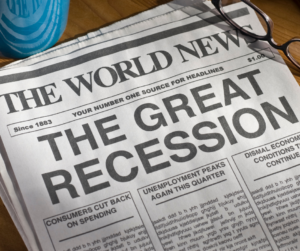 Image of recession crisis headline
