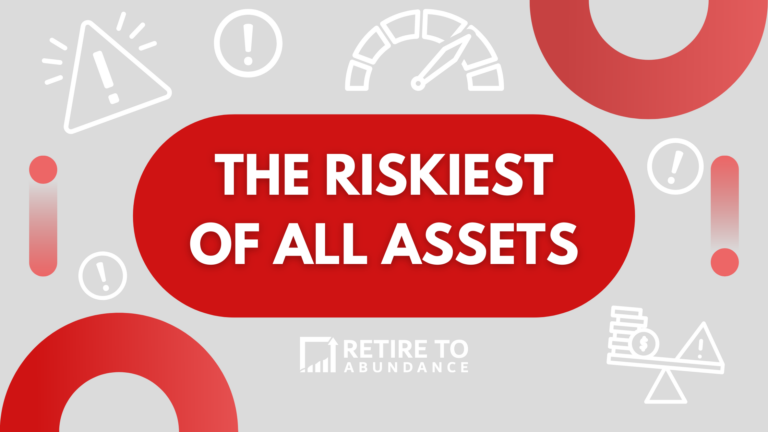 Blog image with words "the riskiest of all assets" and images of warning signs.